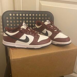 Nike Maroon and White Low-Top Sneakers